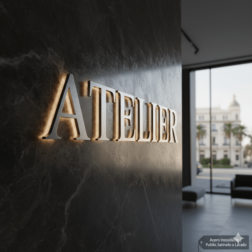 Letras corpóreas acero inoxidable