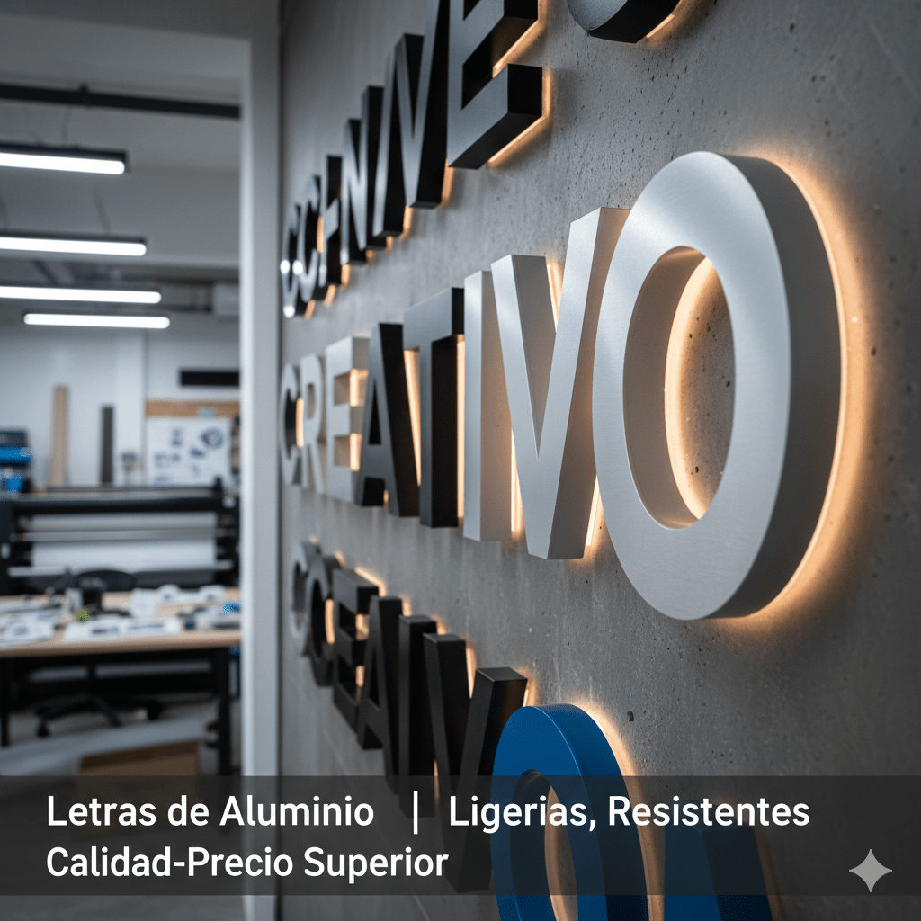 Letras corpóreas aluminio