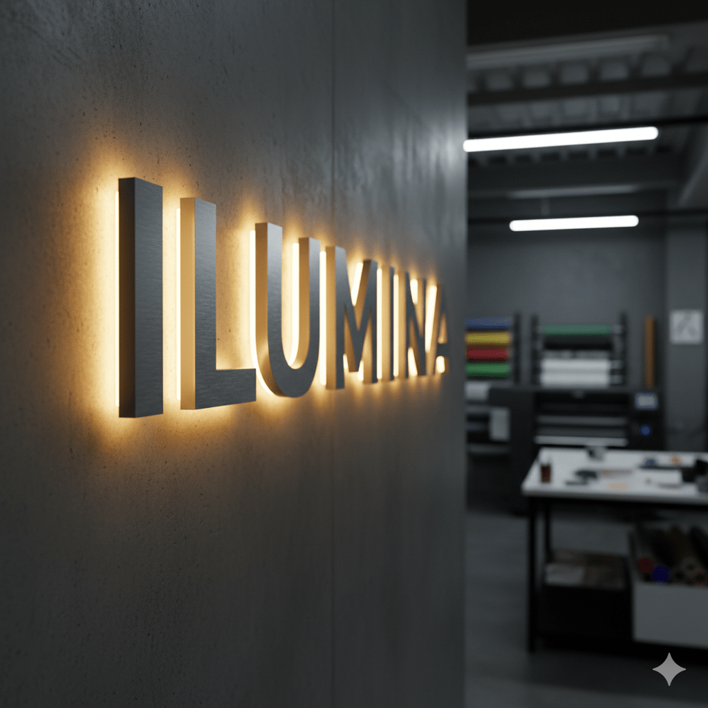 Letras corpóreas luminosas LED